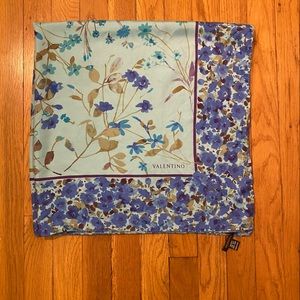 Blue Valentino 100% silk scarf made in Italy.